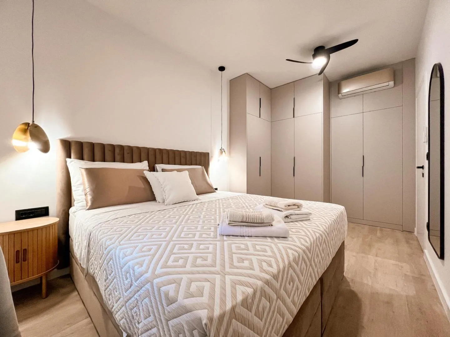 More - Bedroom with a ceiling fan